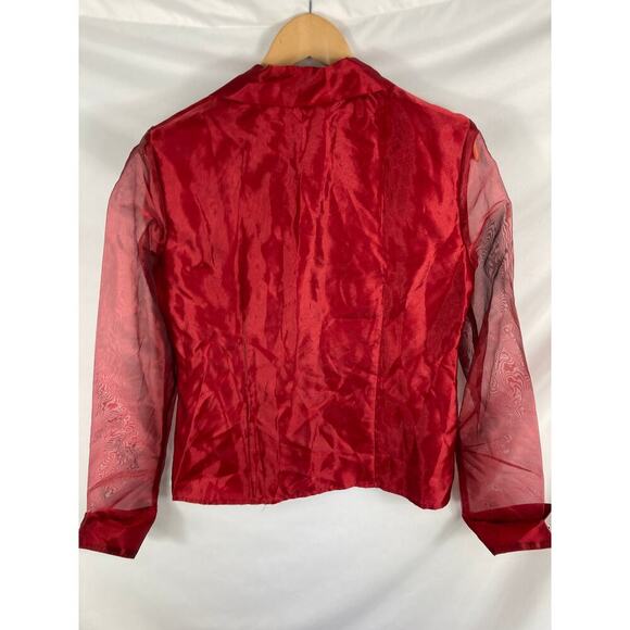 Helene Blake Vintage Red Button Up Blouse Size Medium - Picture 4 of 4